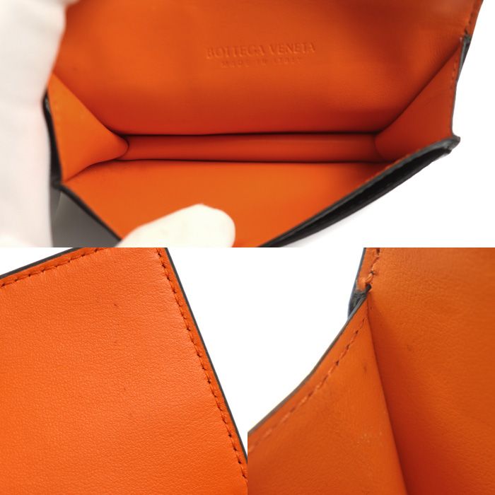 Bottega Veneta Cassette Business Card Case Dark Green Orange — view 5