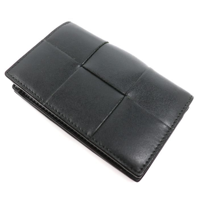 Bottega Veneta Cassette Business Card Case Dark Green Orange — view 2