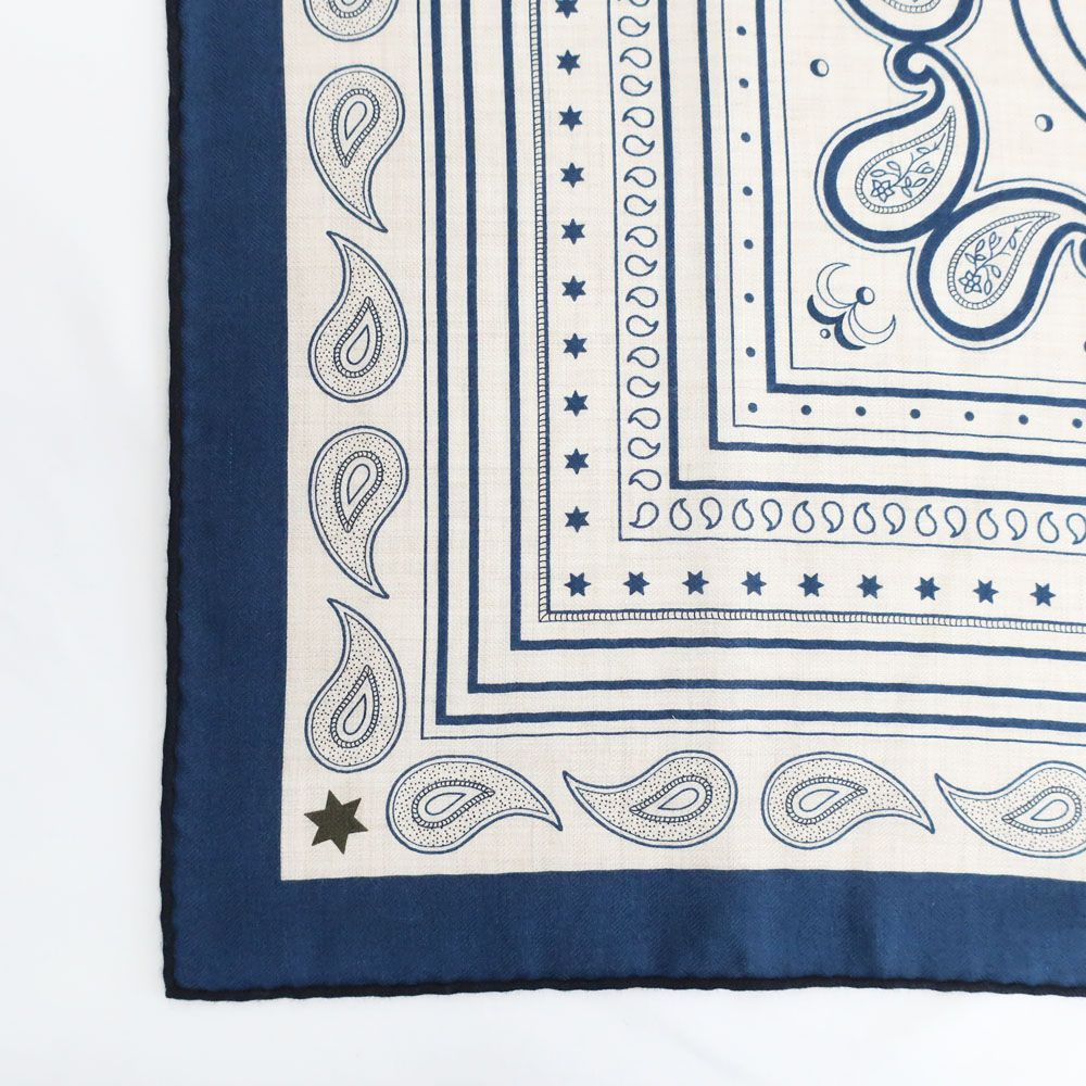 Hermes Carre Geant Grand Appara Bandana Scarf Cashmere Silk Navy — view 6