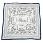 Hermes Carre Geant Grand Appara Bandana Scarf Cashmere Silk Navy