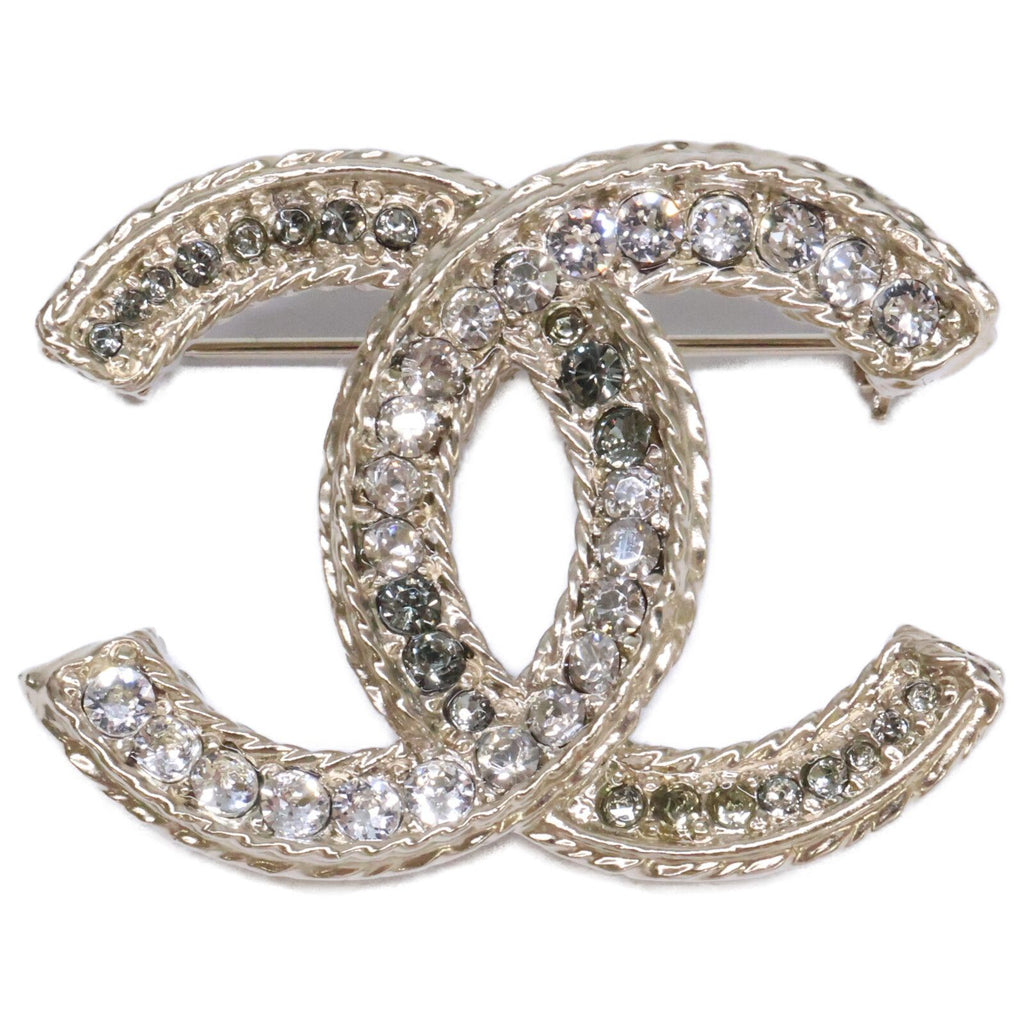 Chanel CC Logo Rhinestone Brooch