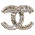 Chanel CC Logo Rhinestone Brooch