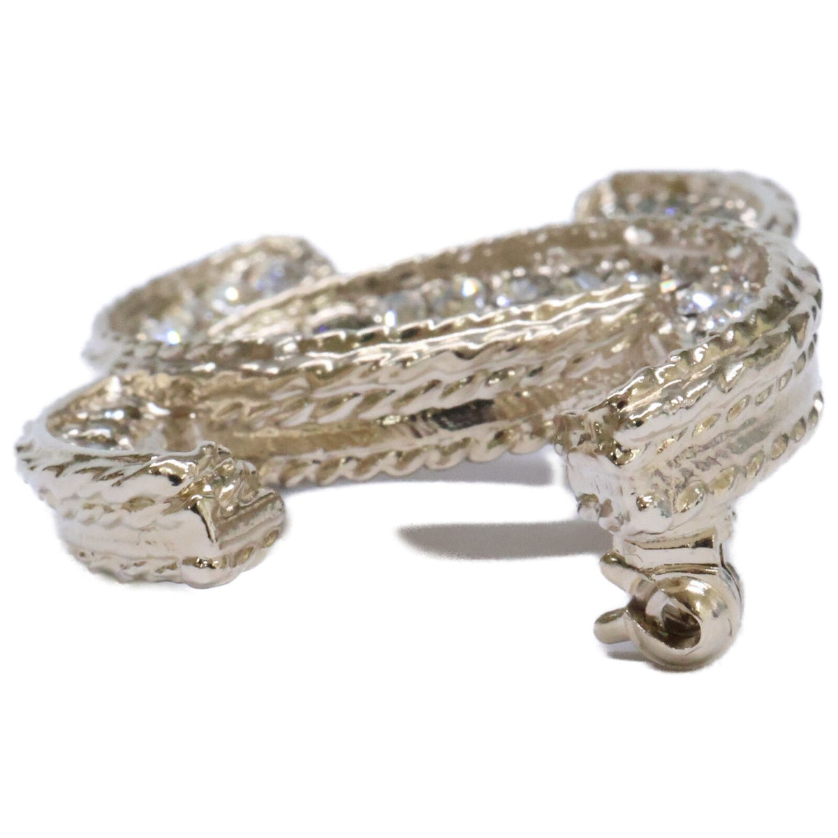 Chanel CC Logo Rhinestone Brooch — view 2