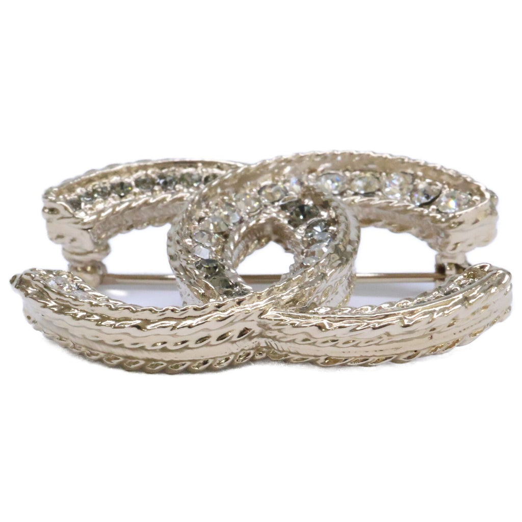 Chanel CC Logo Rhinestone Brooch — view 3