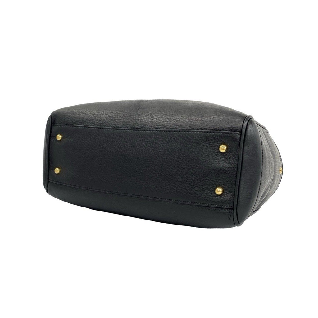 Loewe Vintage Heritage Logo Stamp Leather Tote Bag Black — view 8