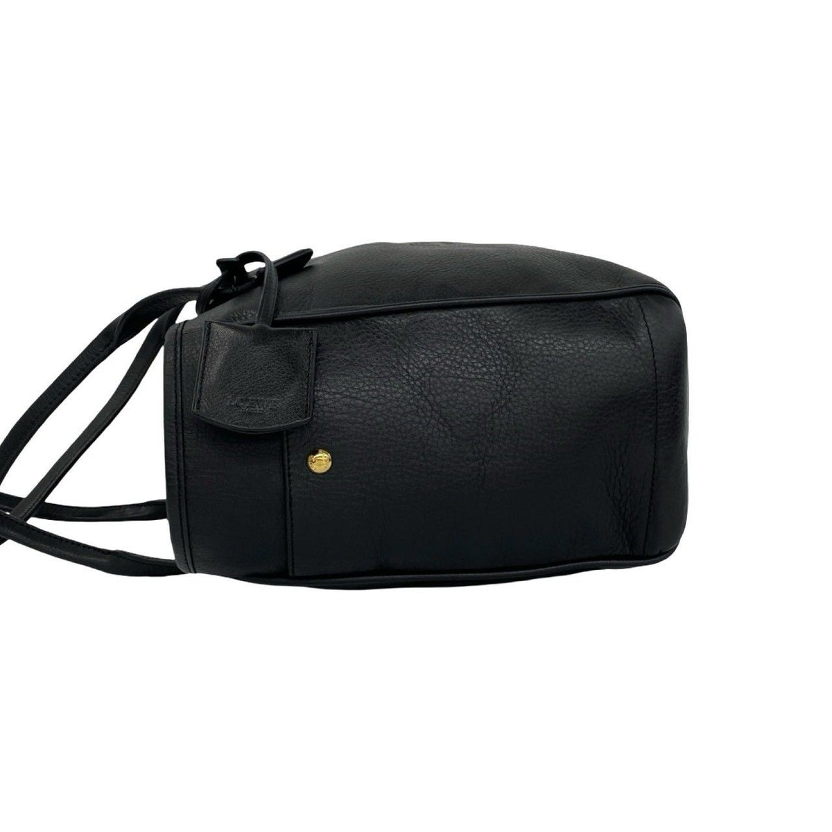 Loewe Vintage Heritage Logo Stamp Leather Tote Bag Black — view 5