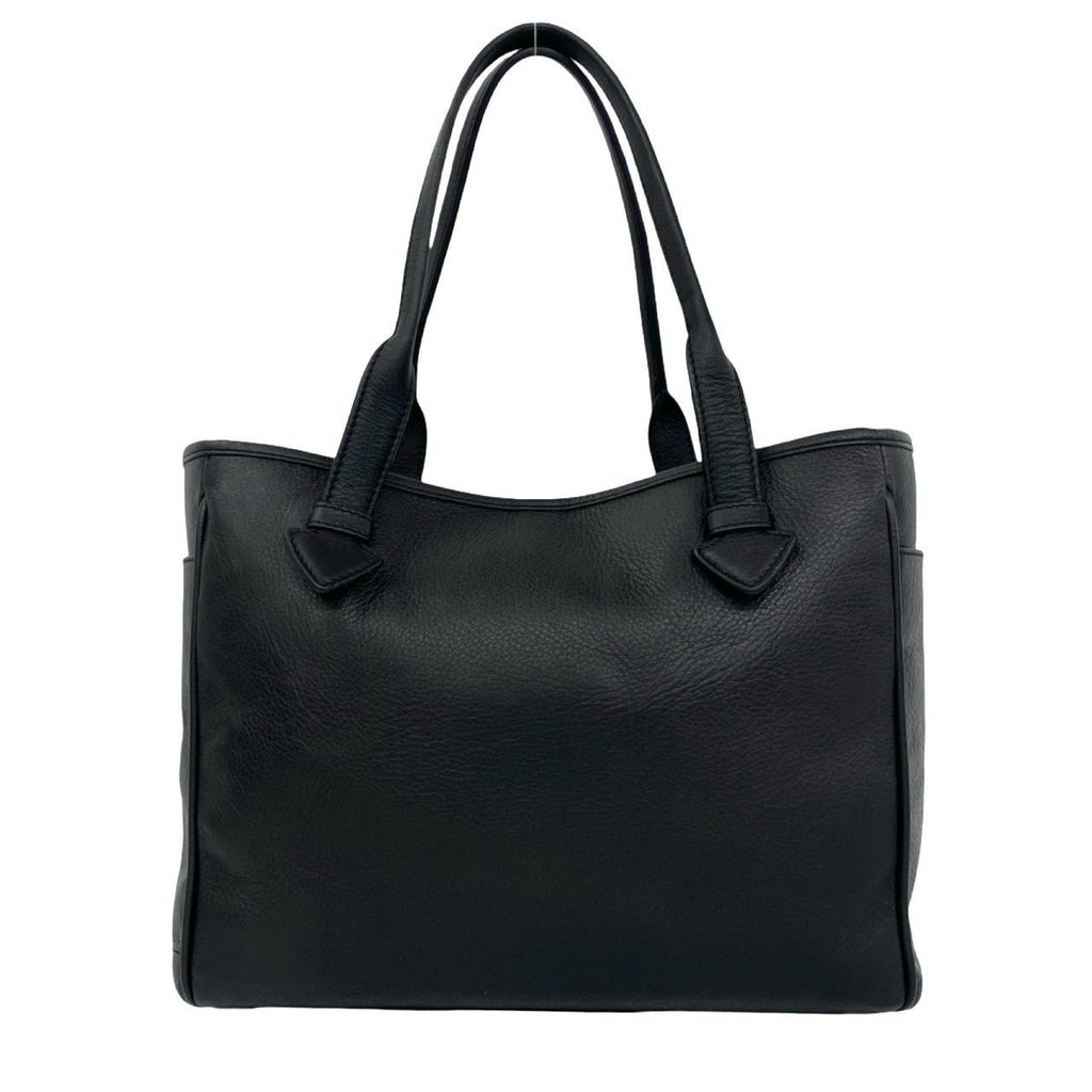 Loewe Vintage Heritage Logo Stamp Leather Tote Bag Black — view 3