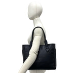 Loewe Vintage Heritage Logo Stamp Leather Tote Bag Black — view 2