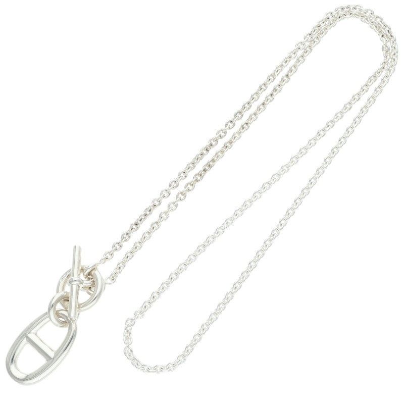 Hermes Chaine D'ancre Amulette Silver Necklace — view 2