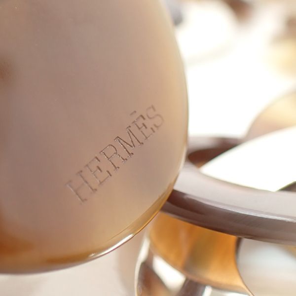 Hermes Buffalo Horn Necklace 925 Sterling Silver Long Round Included — view 8