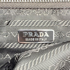 Prada Tessuto Leather Greige Padlock Key 2 Shoulder Bag — view 8