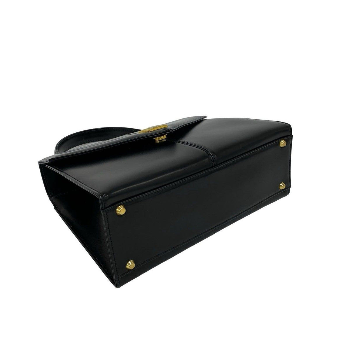 Saint Laurent Vintage YSL Logo Leather Handbag Black — view 7