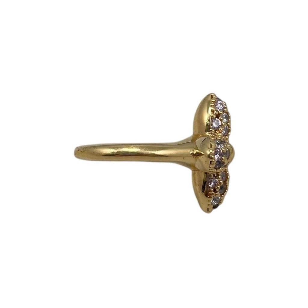 Louis Vuitton Ring Monogram Pointy S Flower Rhinestone Gold Pink — view 4