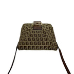 Fendi Vintage Zucchino FF Pattern Canvas Leather Shoulder Bag Crossbody Brown — view 4