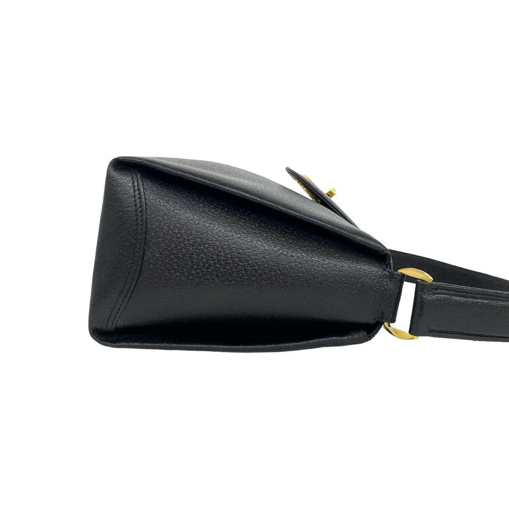 Gucci Vintage G Logo Leather Handbag Mini Tote Black — view 6