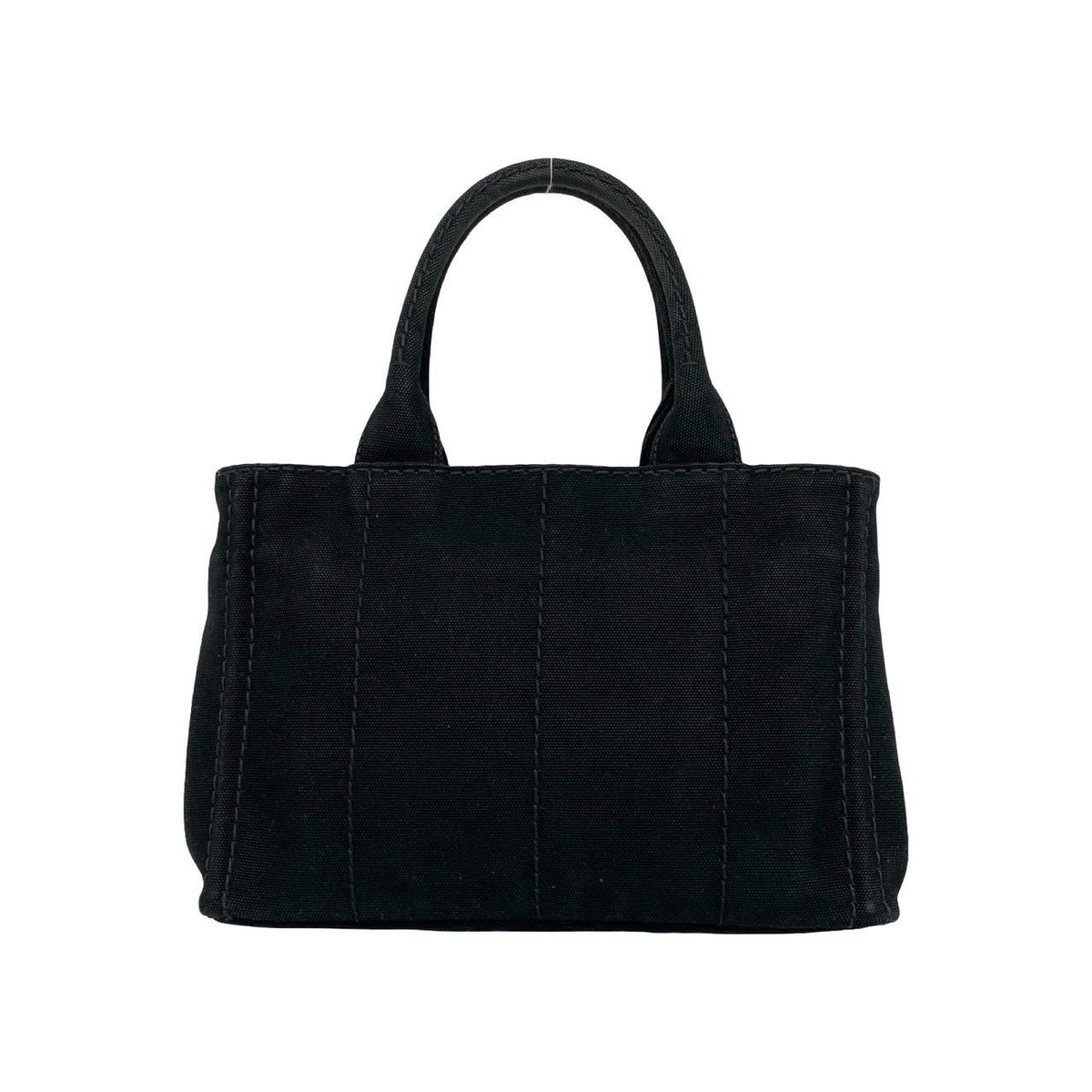 Prada Canapa Triangle Logo Canvas 2-Way Shoulder Bag Mini Tote Black — view 3