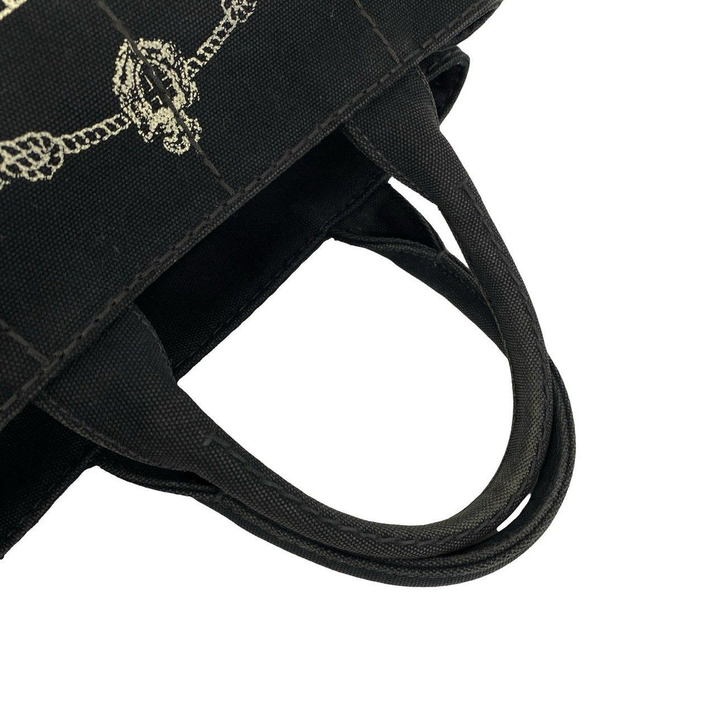 Prada Canapa Triangle Logo Canvas 2-Way Shoulder Bag Mini Tote Black — view 4