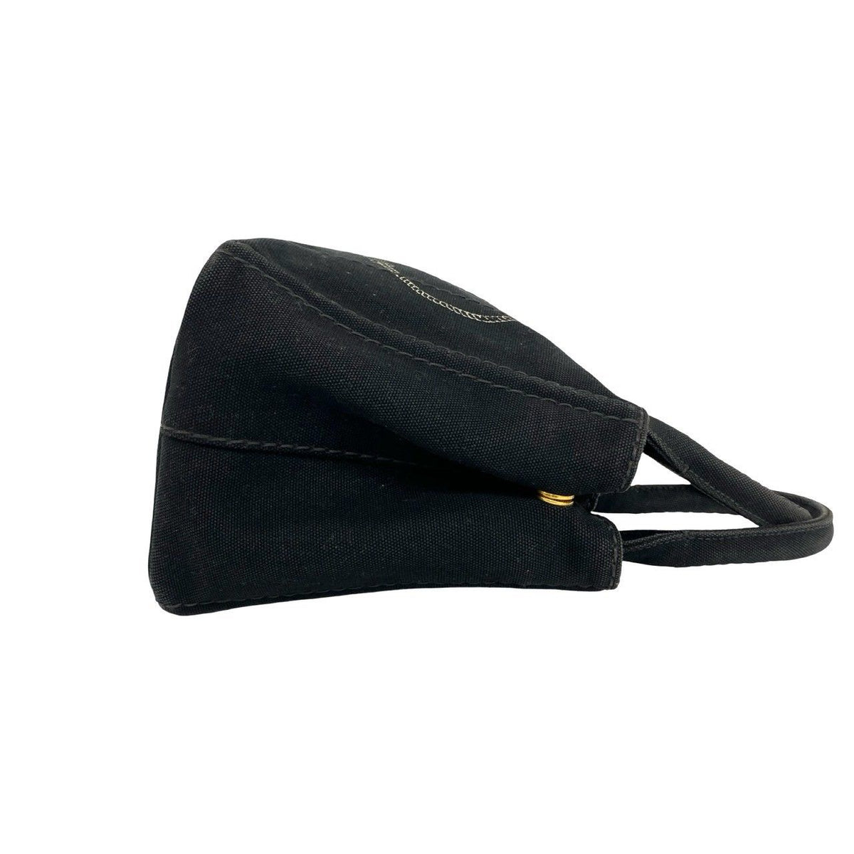 Prada Canapa Triangle Logo Canvas 2-Way Shoulder Bag Mini Tote Black — view 6