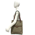 Gucci Vintage Sherry Line GG Pattern Logo Leather Tote Shoulder Bag Brown — view 2