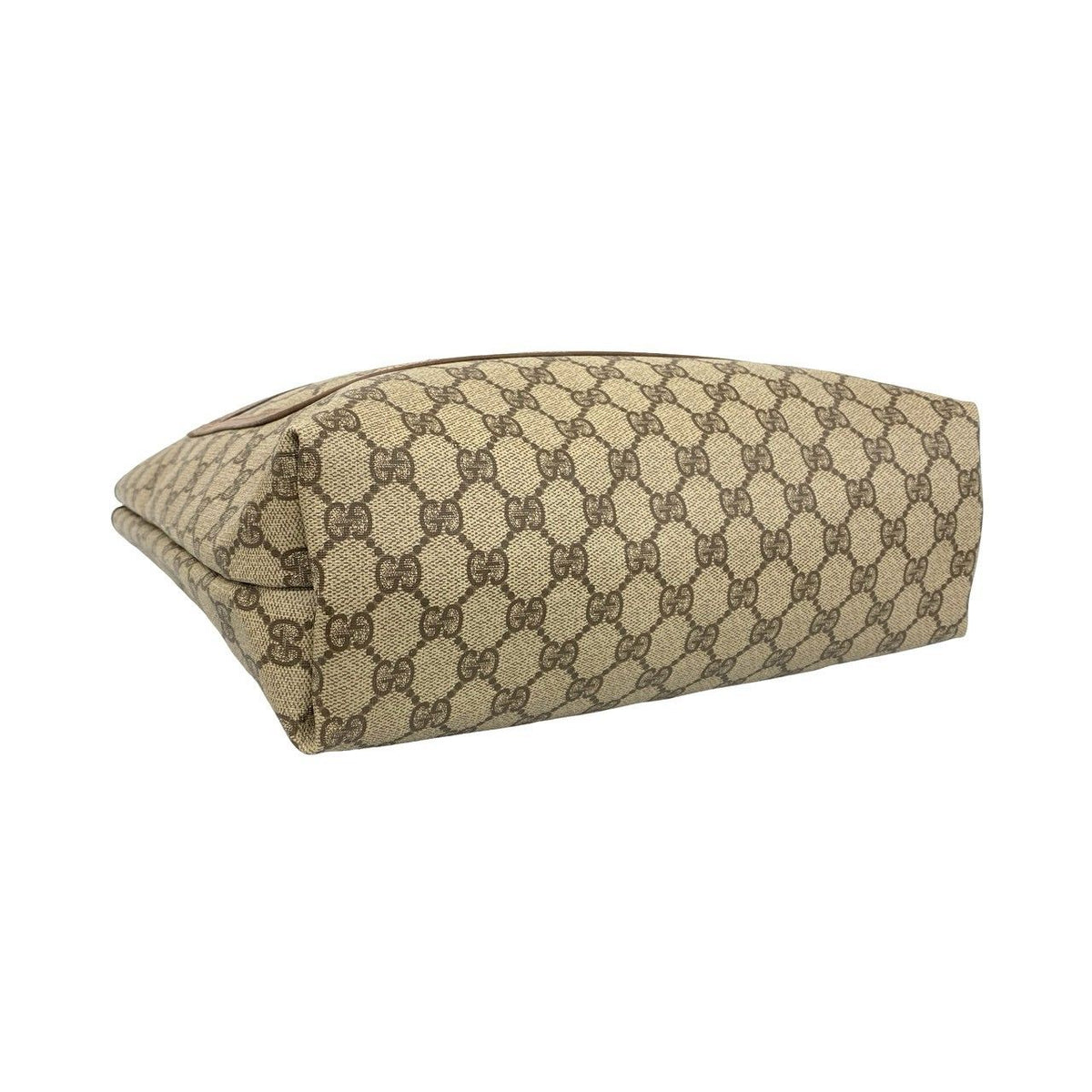 Gucci Vintage Sherry Line GG Pattern Logo Leather Tote Shoulder Bag Brown — view 7
