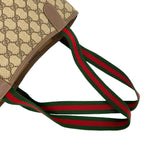 Gucci Vintage Sherry Line GG Pattern Logo Leather Tote Shoulder Bag Brown — view 4