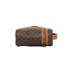 Celine Vintage Macadam Blason Pattern Triomphe Leather Handbag Vanity Bag Brown — view 6