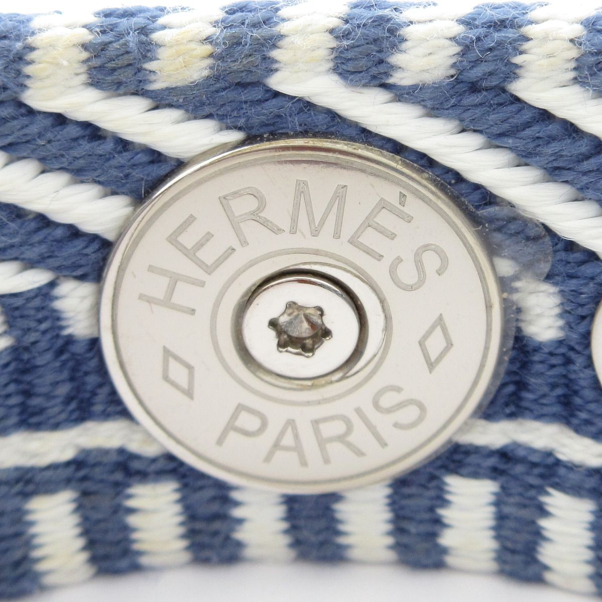 Hermes Bracelet Rival Caval Leather Blue White Brown — view 5