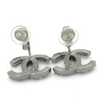 Chanel Earrings Dark Gray Silver Clear CC Logo — view 4