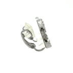 Chanel Earrings Dark Gray Silver Clear CC Logo — view 2