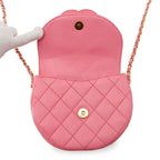 Chanel Chain Shoulder Bag Mini Messenger Quilted CC Logo Caviar Leather — view 5