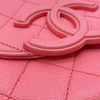 Chanel Chain Shoulder Bag Mini Messenger Quilted CC Logo Caviar Leather — view 8