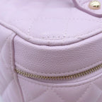 Chanel Vanity Top Handle Quilted CC Logo Caviar Leather Makeup Pouch — view 6