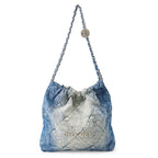Chanel Chain Shoulder Bag Chanel 22 Quilted Small Denim