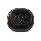 Chanel Chain Shoulder Bag CC Logo Quilted Around Shiny Lambskin Black — view 3