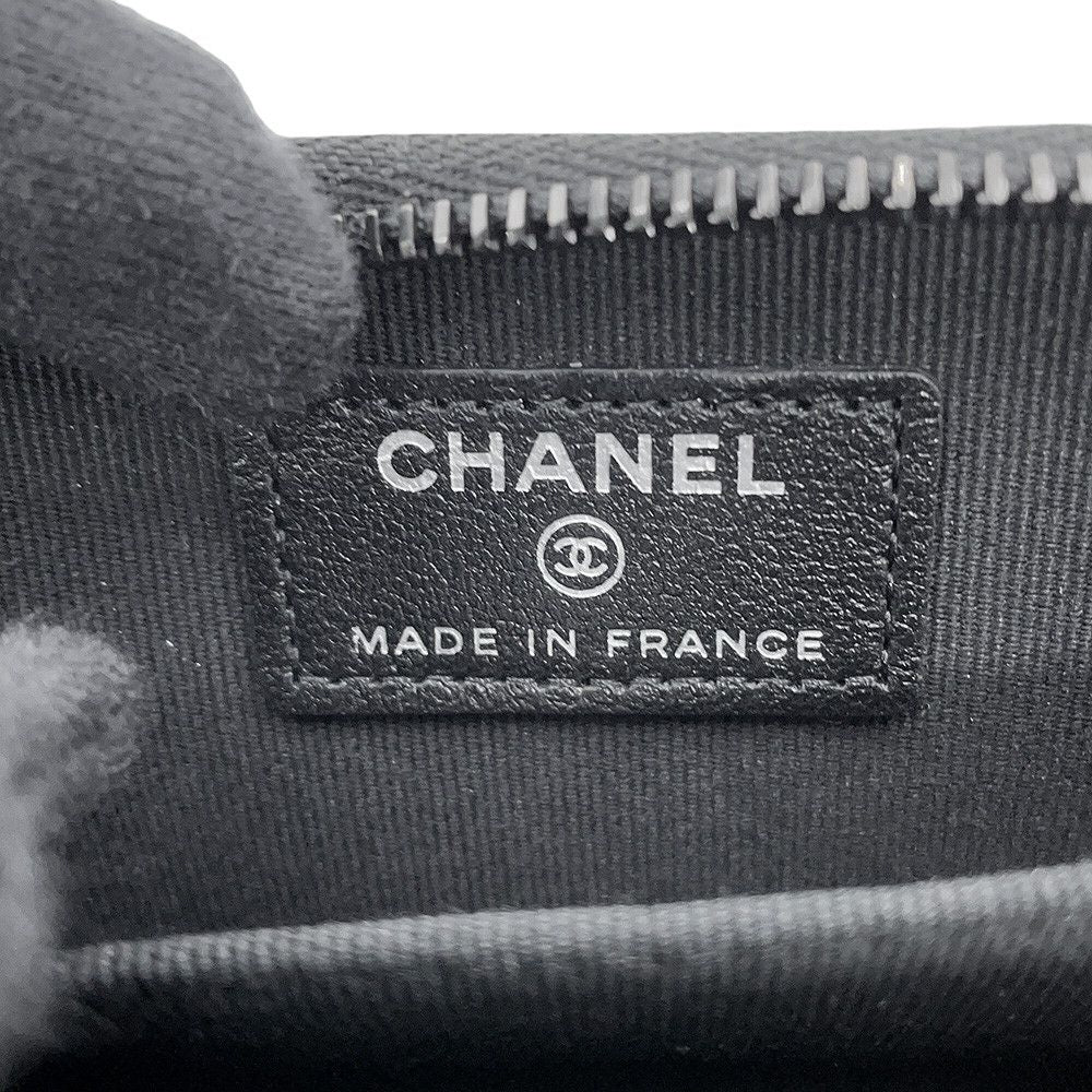 Chanel Coin Purse Quilted CC Logo Classic Zip Lambskin Wallet Black — view 8