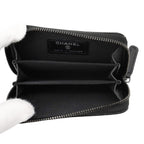 Chanel Coin Purse Quilted CC Logo Classic Zip Lambskin Wallet Black — view 4