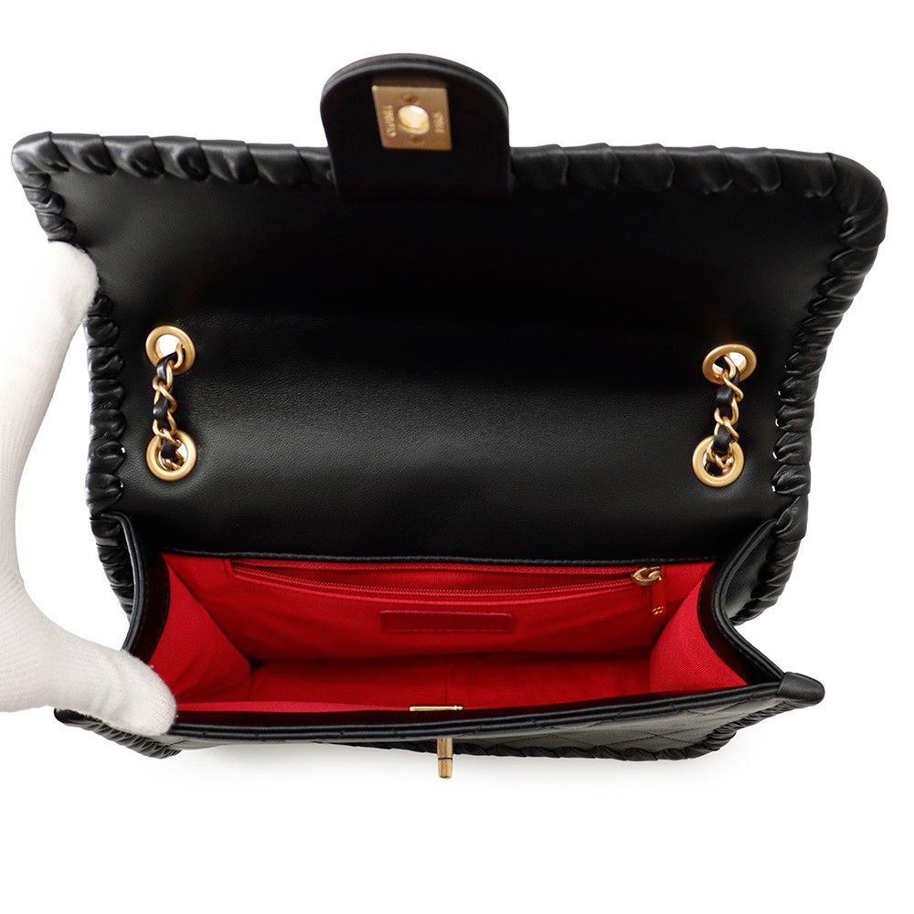 Chanel Chain Shoulder Bag Quilted CC Logo Single Flap Black — view 7