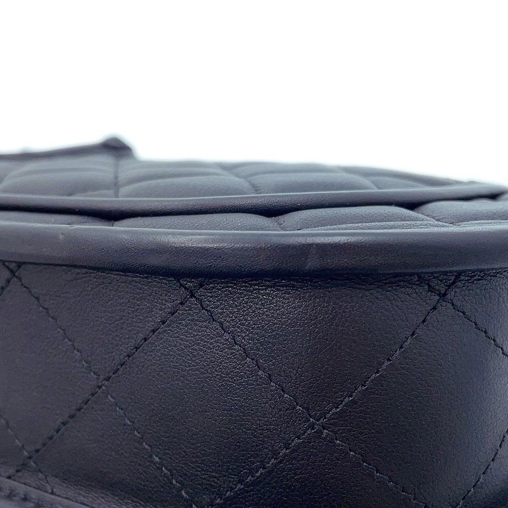 Chanel Chain Shoulder Bag Quilted CC Logo Hobo Calfskin Black — view 7