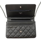 Chanel Chain Wallet 2.55 Key Charm Quilted CC Logo No 5 Camellia Clover Leather — view 5
