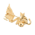 Chanel Brooch CC Logo Cat Feather Crystal — view 3