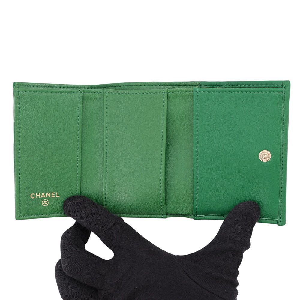 Chanel Trifold Wallet Quilted CC Logo Classic Small Flap — view 4