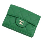 Chanel Trifold Wallet Quilted CC Logo Classic Small Flap