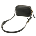 Prada Logo Vitello Daino Shoulder Bag Pochette Crossbody Leather Nero Black Gold — view 2