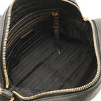 Prada Logo Vitello Daino Shoulder Bag Pochette Crossbody Leather Nero Black Gold — view 7