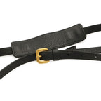 Prada Logo Vitello Daino Shoulder Bag Pochette Crossbody Leather Nero Black Gold — view 5