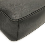 Prada Logo Vitello Daino Shoulder Bag Pochette Crossbody Leather Nero Black Gold — view 3