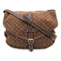 Louis Vuitton Monogram Mini Lin Saumur 30 Shoulder Bag Crossbody Canvas Leather