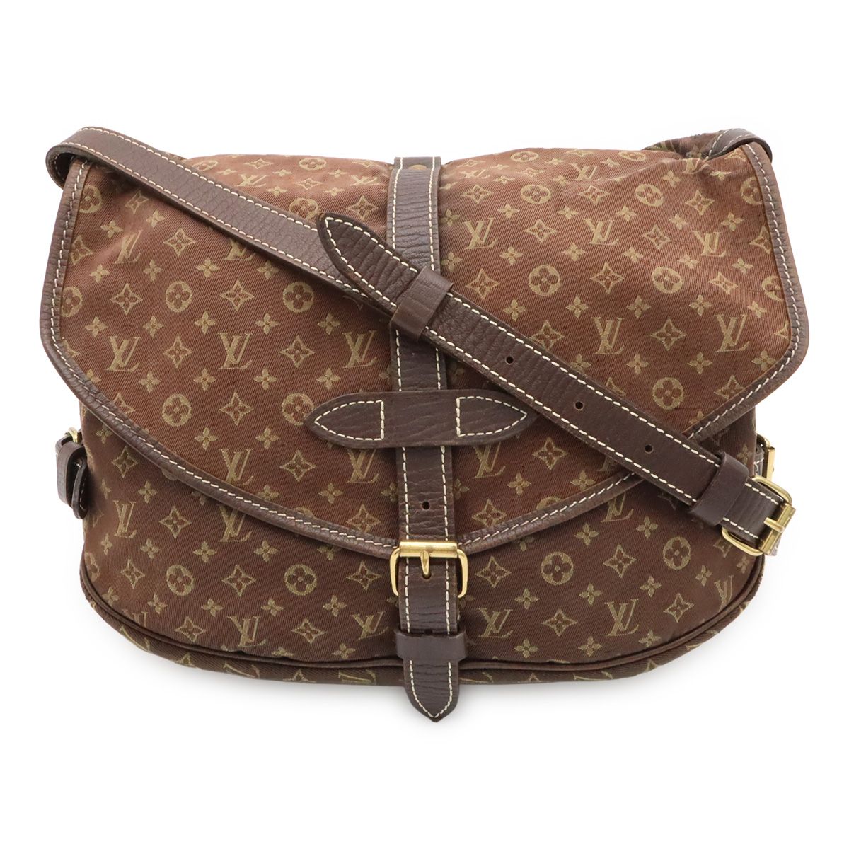 Louis Vuitton Monogram Mini Lin Saumur 30 Shoulder Bag Crossbody Canvas Leather