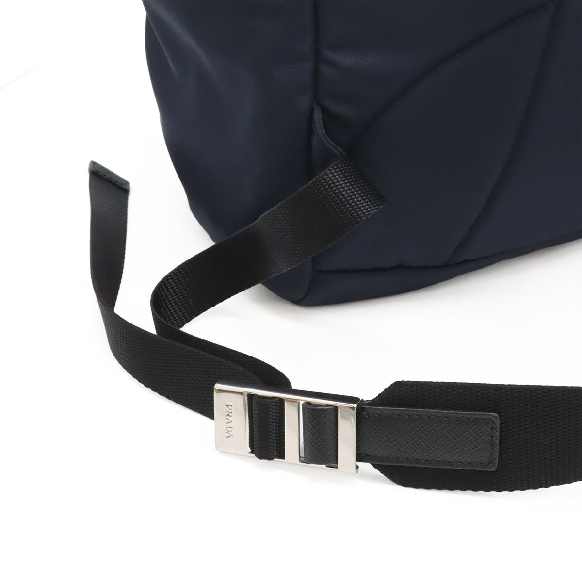 Prada Backpack Shoulder Bag Nylon Leather Blue Nero Black Silver — view 5