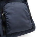 Prada Backpack Shoulder Bag Nylon Leather Blue Nero Black Silver — view 8